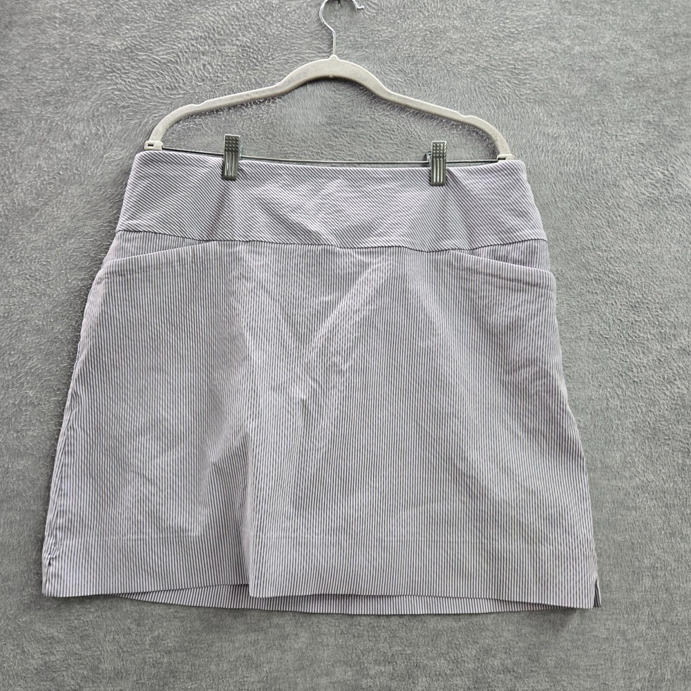 S.C. & Co. Women‎ Activewear Skirt XL Blue Striped Mini Skort Pockets Pull On